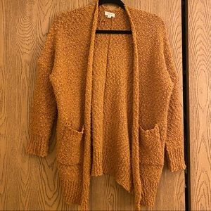 Debut Gold Long-Sleeve Open Cardigan
